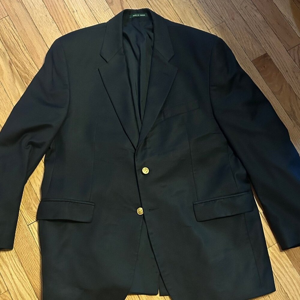 Lauren Ralph Lauren Men's Size‎ 43R Wool Black Blazer 2 Button T25